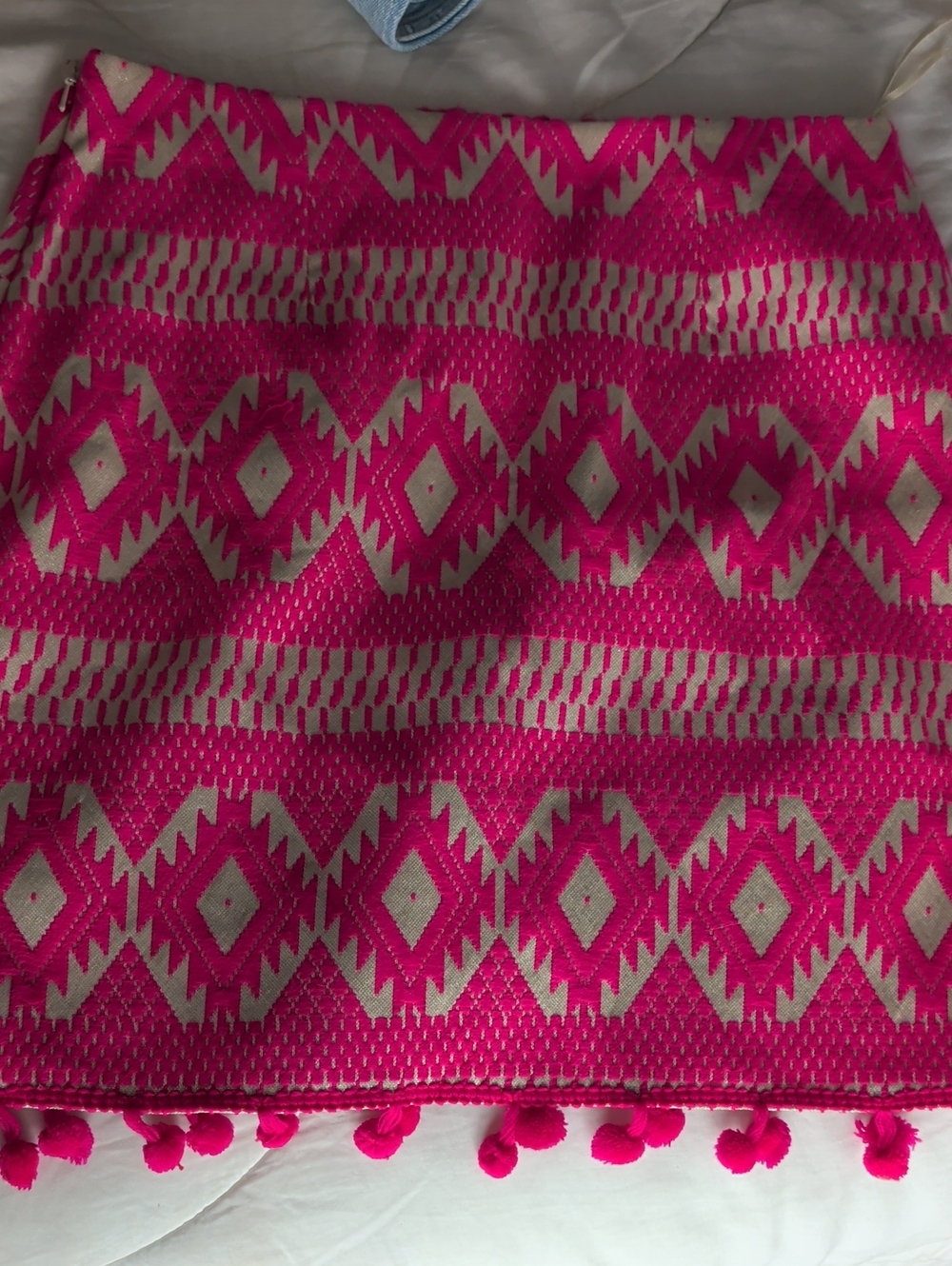 ASOS Bright Pink Mini Skirt with Cream Trim
